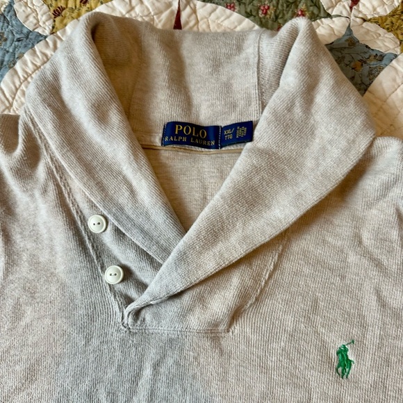 Cream shawl collar men’s Polo Ralph Lauren 100% cotton Sweater. Size XXL - Picture 2 of 5